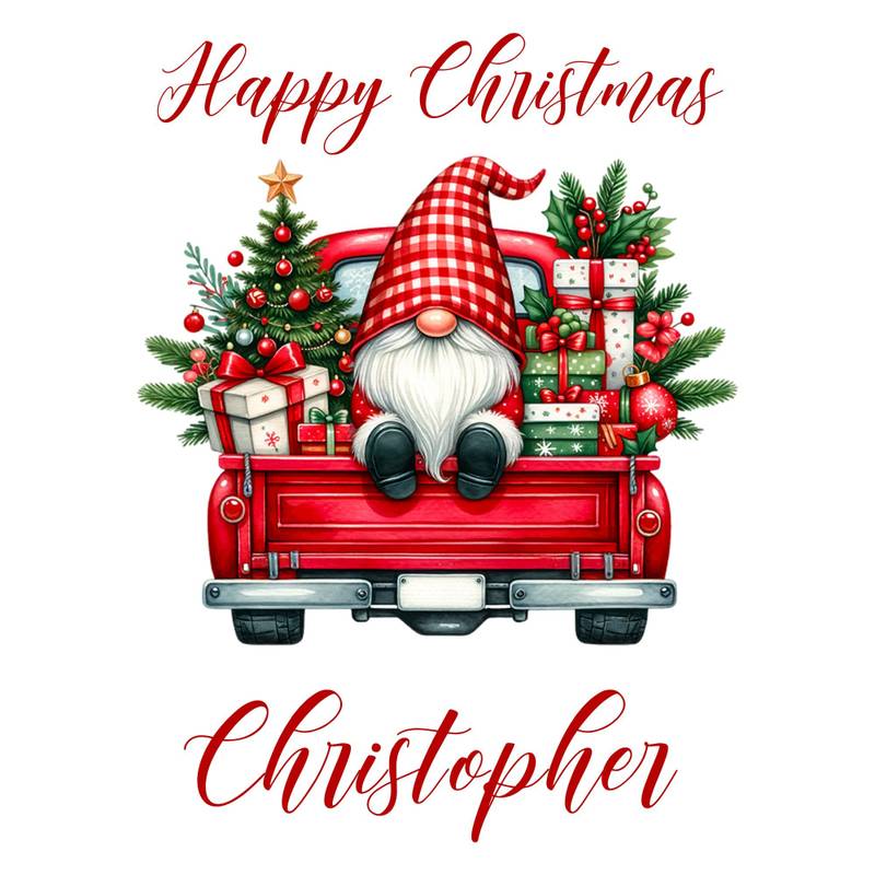 Personalised Red Gnome Christmas Wrapping Paper – Custom Name Gift Wrap on Premium 100gsm Matte Paper (1m–8m Rolls)