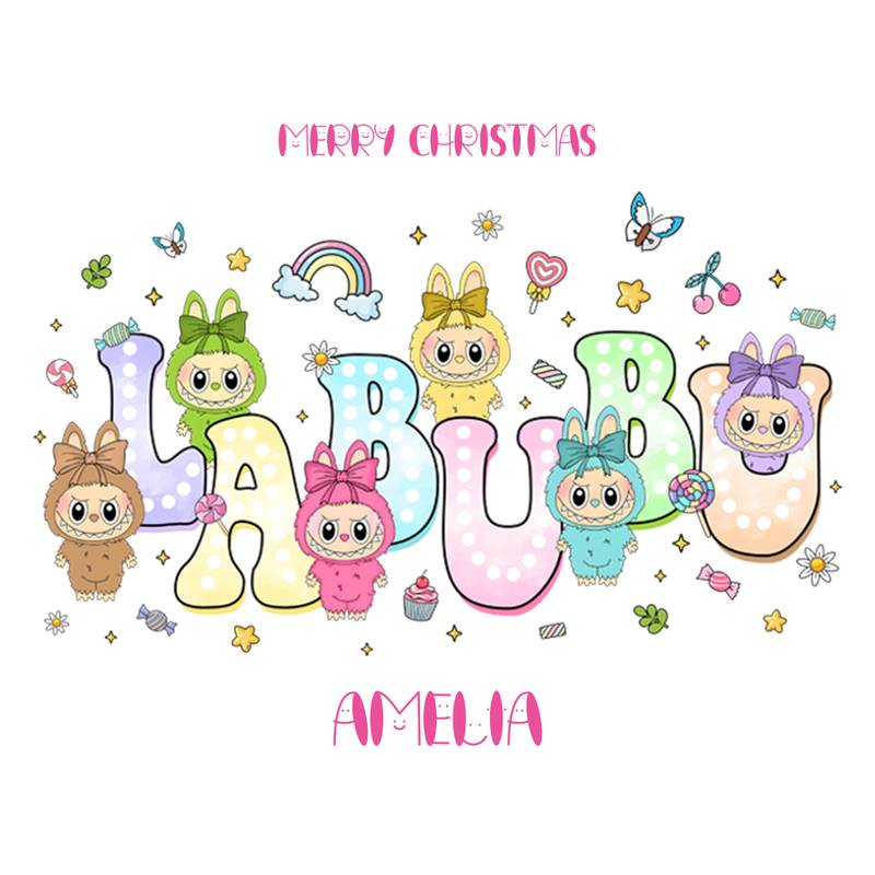 labubu merry christmas wrapping paper