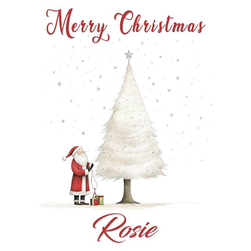 Personalised Santa Christmas Wrapping Paper – Custom Name Festive Gift Wrap with Elegant Winter Design
