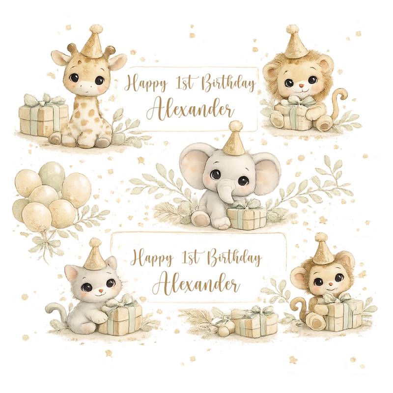 cute safari animals wrapping paper