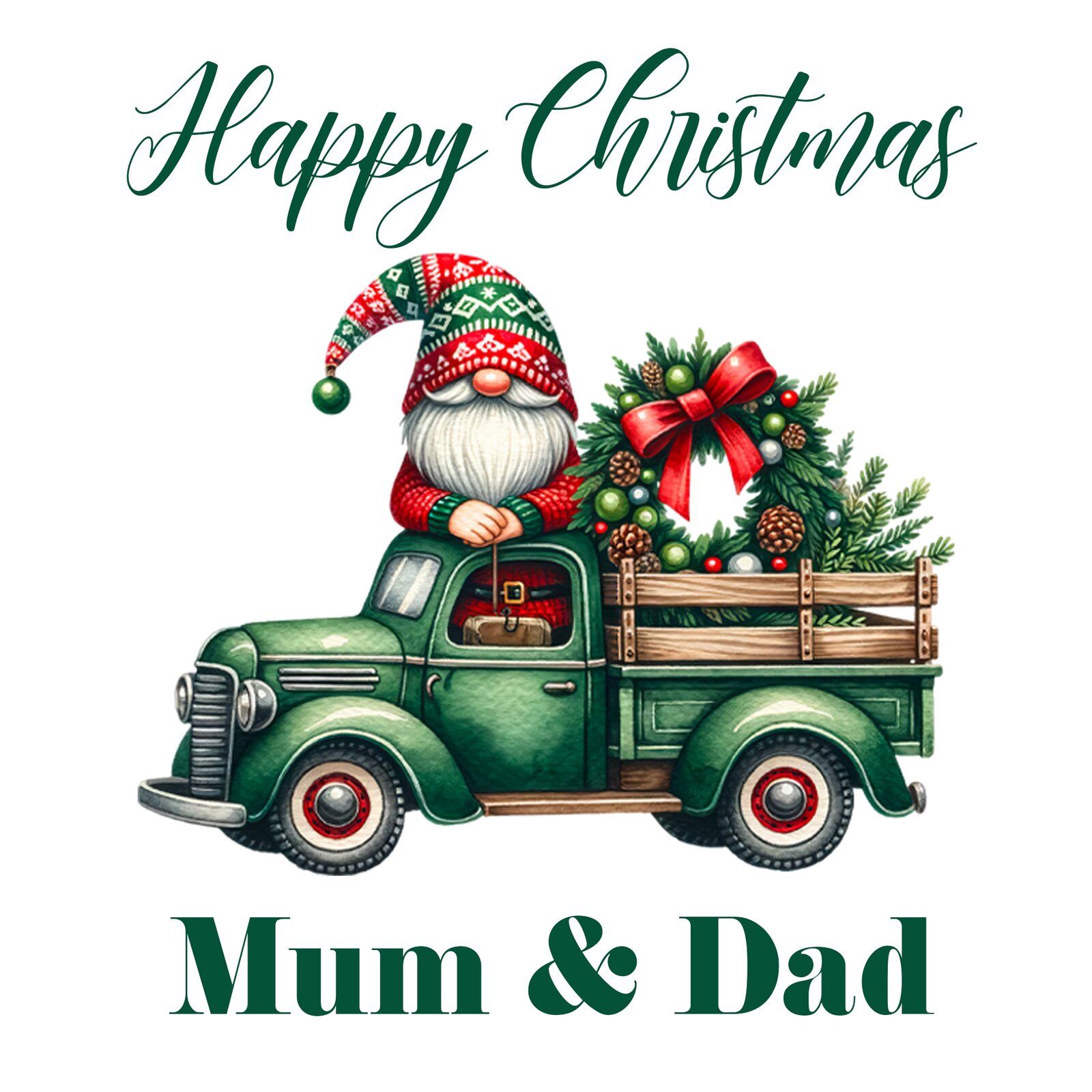 green truck gift wrap