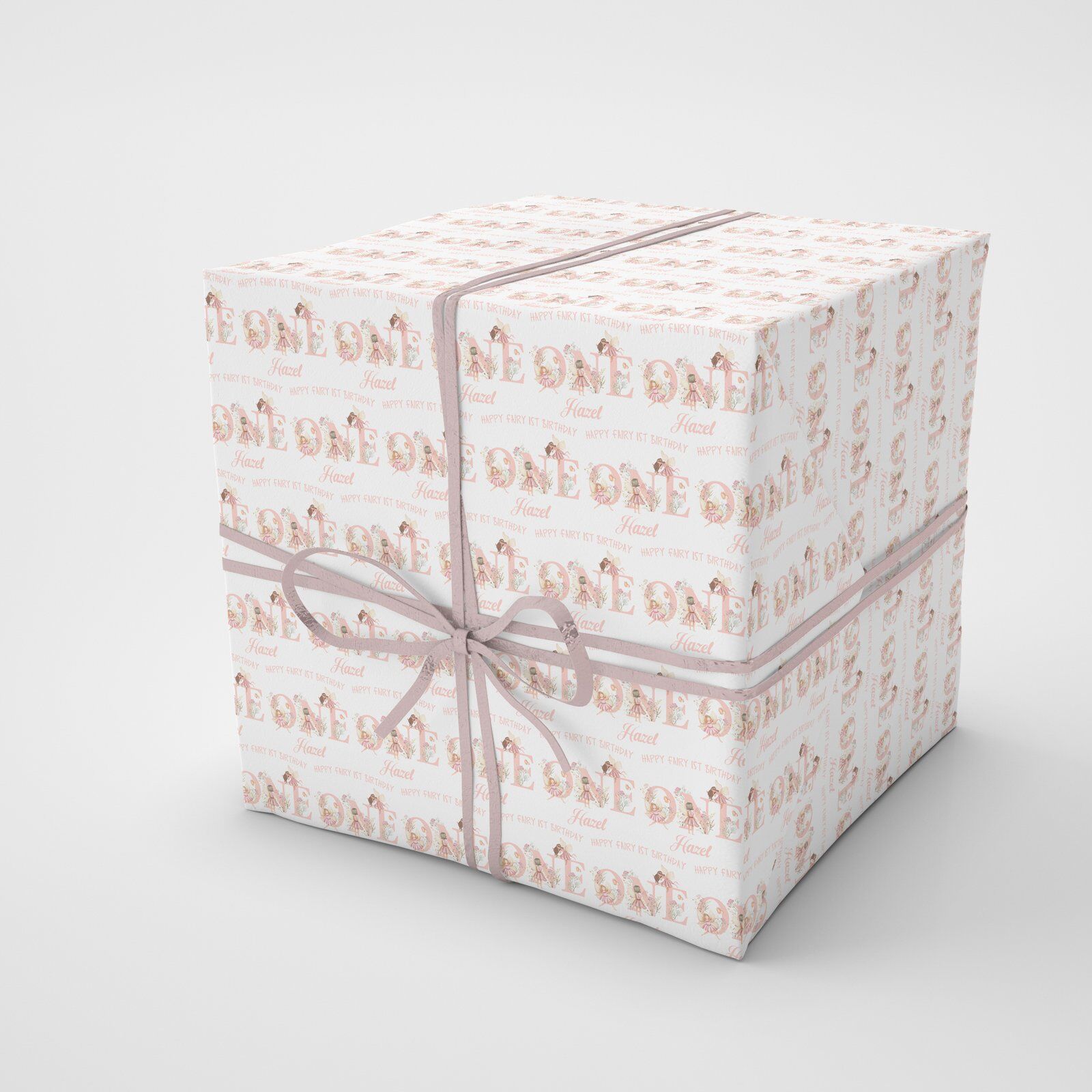 Custom name fairy first birthday wrapping paper