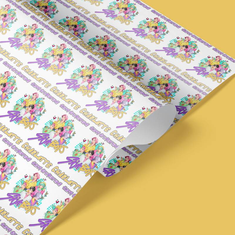 Rolled personalised anime wrapping paper 1–8m lengths – Saja Boys theme