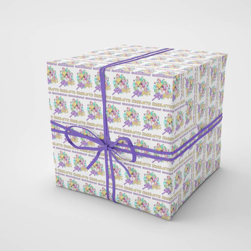 Anime-inspired gift wrap printed with name and message – Saja Boys design