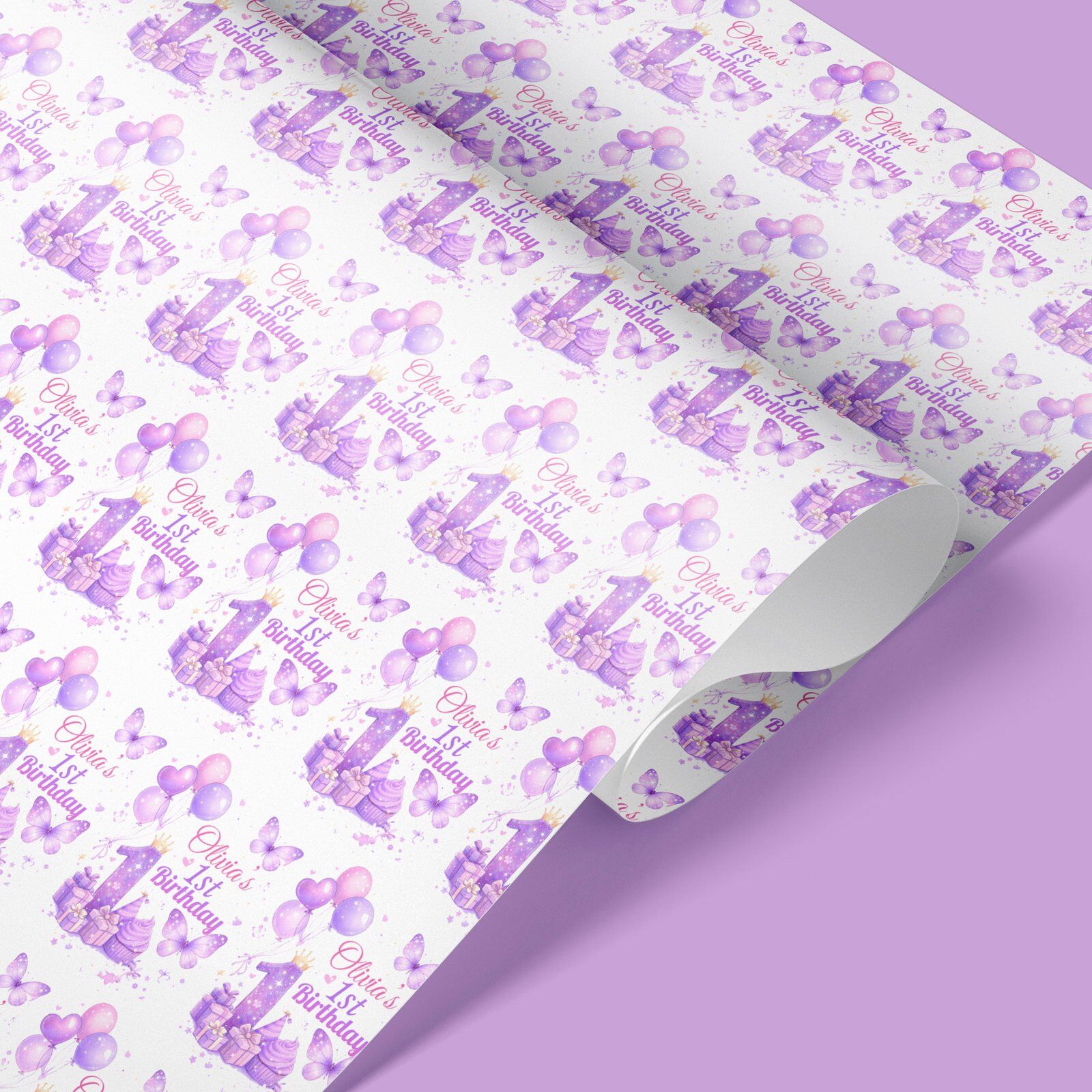 purple butterfly wrapping paper