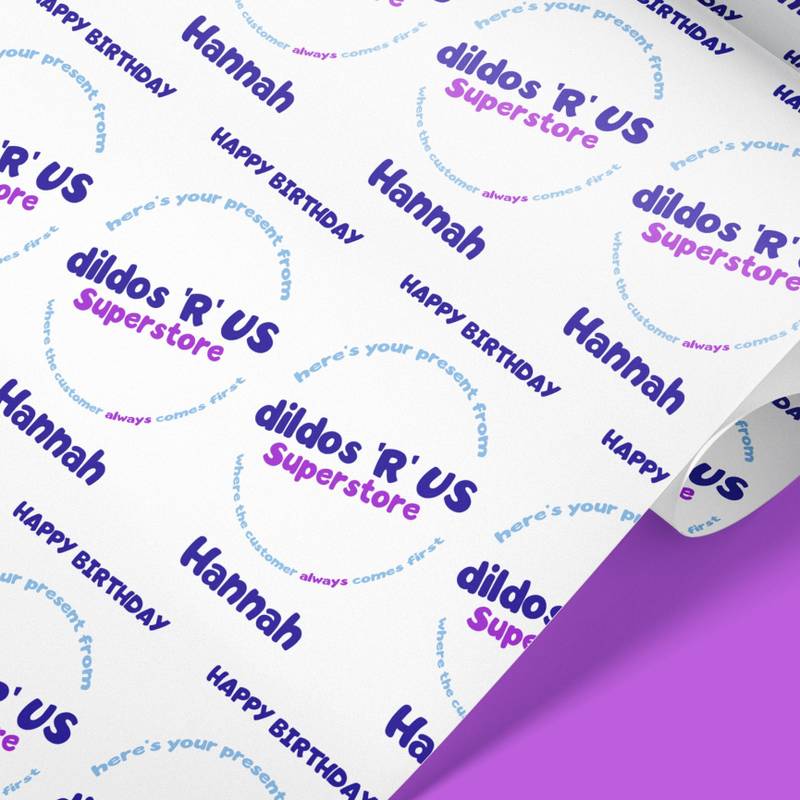 dildo r us funny gift wrap