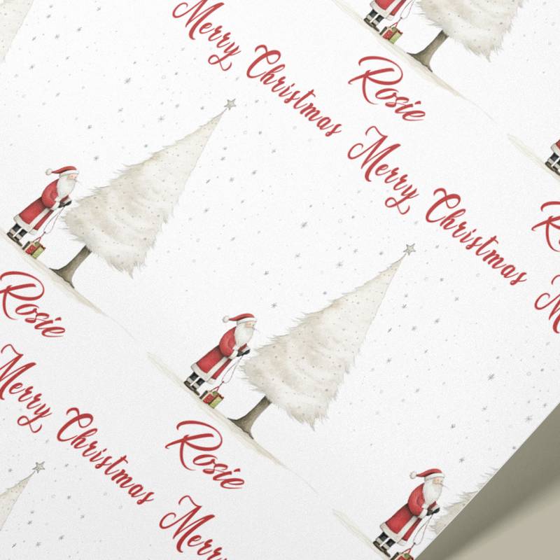 santa wrapping paper roll